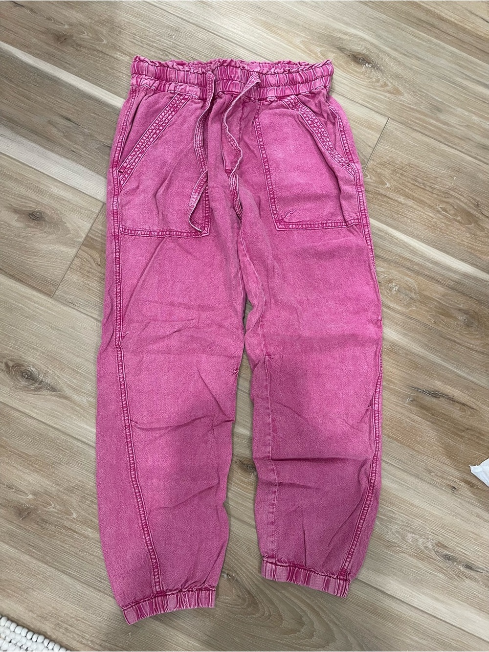 Anthropologie Bright Fuchsia Elastic Waist Pants
